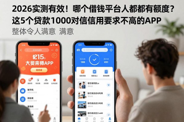 2026实测有效!哪个借钱平台人人都有额度?这5个贷款1000对信用要求不高的APP,整体令人满意