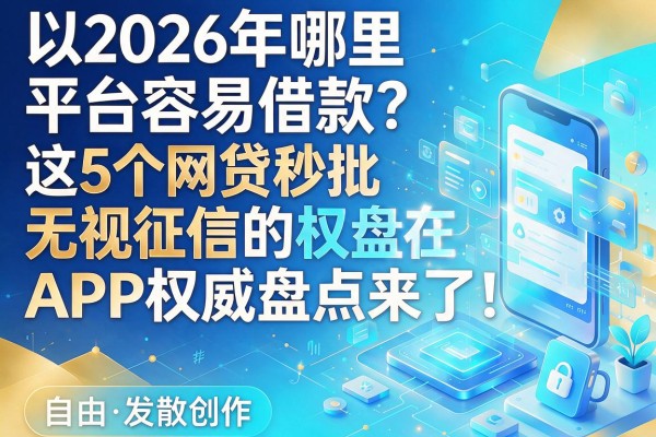 2026年哪里平台容易借款？这5个网贷秒批无视征信的APP权威盘点来了！