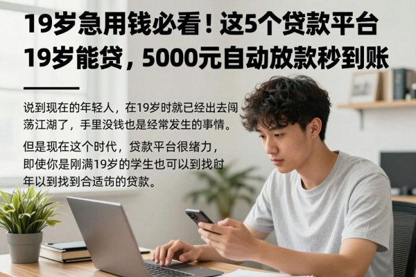 19岁急用钱必看!这5个贷款平台19岁能贷,5000元自动放款秒到账