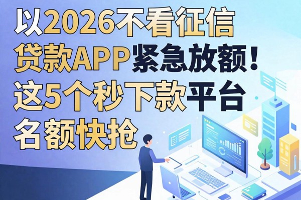 2026不看征信贷款APP紧急放额！这5个秒下款平台名额快抢