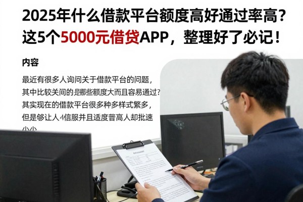 2025年什么借款平台额度高好通过率高？这5个5000元借款APP，整理好了必记！