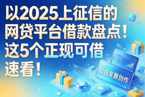 2025上征信的网贷平台借款盘点！这5个正规可借，速看！