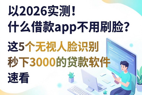 2026实测!什么借款app不用刷脸?这5个无视人脸识别秒下3000的贷款软件速看