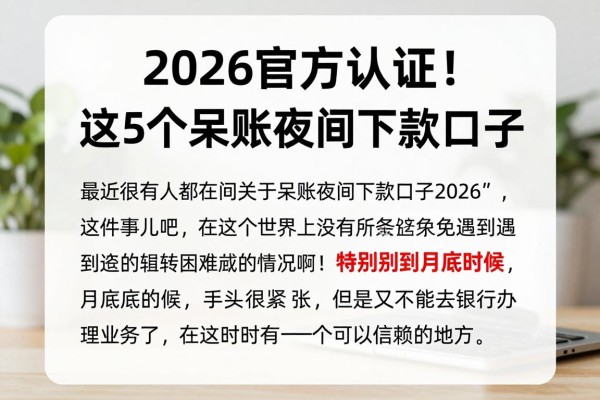 2026官方认证!这5个呆账夜间下款口子,通过后稳下6000
