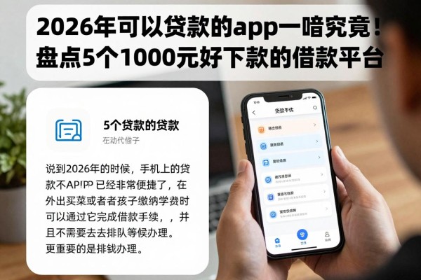 2026年可以贷款的app一睹究竟！盘点5个1000元好下款的借款平台