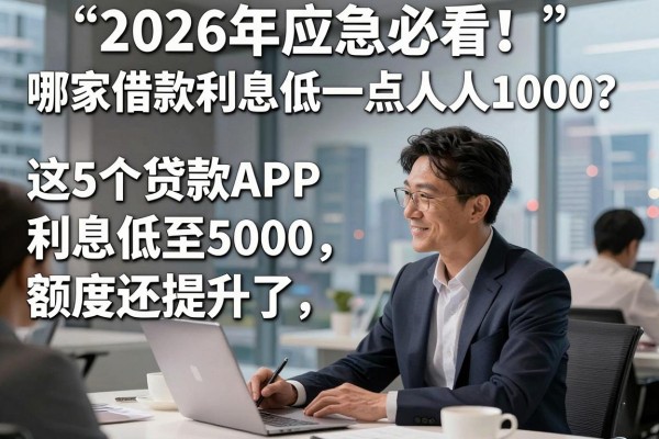 2026年应急必看!哪家借款利息低一点人人1000?这5个贷款APP利息低至5000,额度还提升了