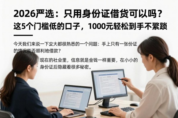 2026严选：只用身份证借钱可以吗？这5个门槛低的口子，1000元轻松到手不繁琐