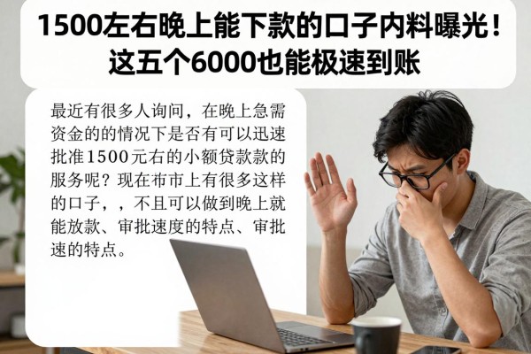 1500左右晚上能下款的口子内料曝光!这五个6000也能极速到账