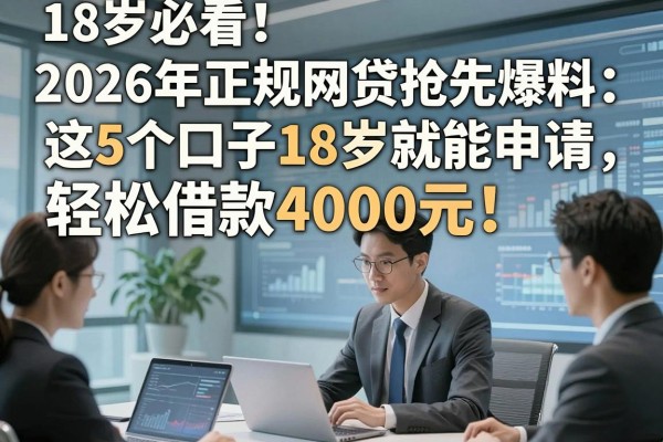 18岁必看！2026年正规网贷抢先爆料：这5个口子18岁就能申请，轻松借款4000元