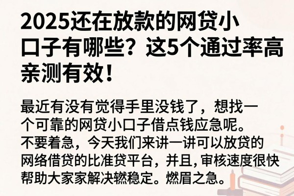 2025还在放款的网贷小口子有哪些?这5个通过率高,亲测有效!