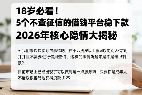 18岁必看!5个不查征信的借钱平台稳下款,2026年核心隐情大揭秘