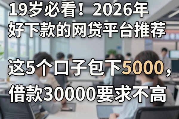 19岁必看!2026年好下款的网贷平台推荐,这5个口子包下5000,借款30000要求不高