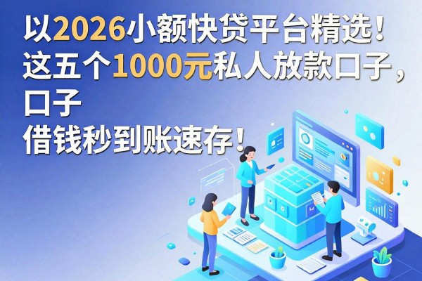 2026小额快贷平台精选!这五个1000元私人放款口子,借钱秒到账速存!