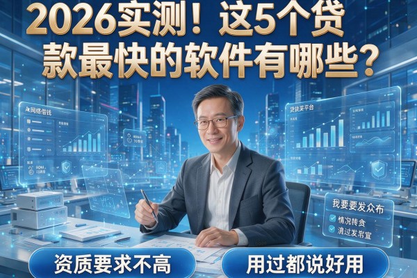 2026实测！这5个贷款最快的软件有哪些？资质要求不高，用过都说好用！