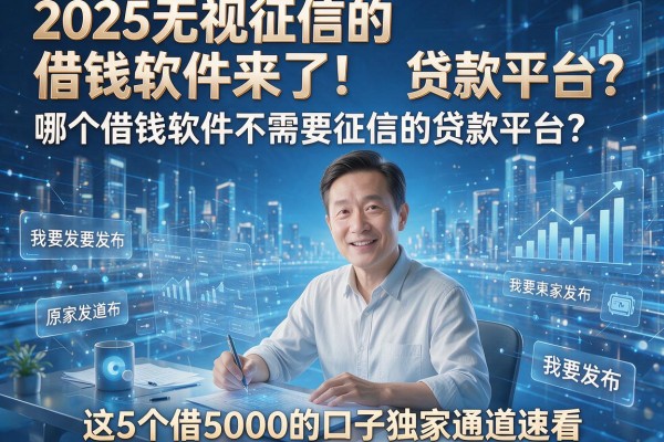 2025无视征信的借钱软件来了！哪个借钱软件不需要征信的贷款平台？这5个借5000的口子独家通道速看