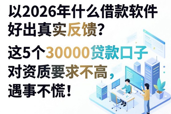 2026年什么借款软件好出款？千人真实反馈：这5个30000贷款口子对资质要求不高，遇事不慌！