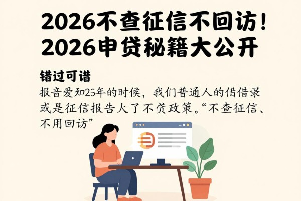 2026不查征信不回访！2026申贷秘籍大公开，错过可惜