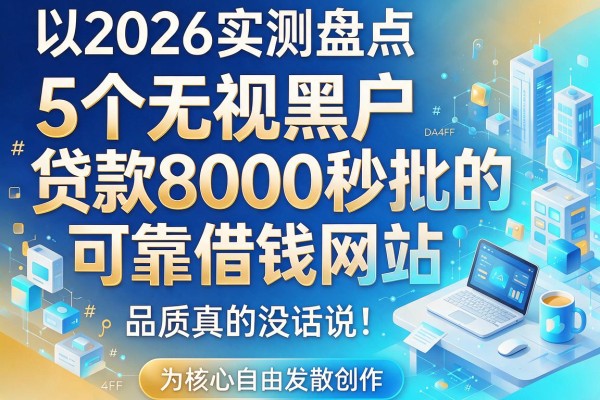 2026实测盘点：5个无视黑户、贷款8000秒批的可靠借钱网站，品质真的没话说！
