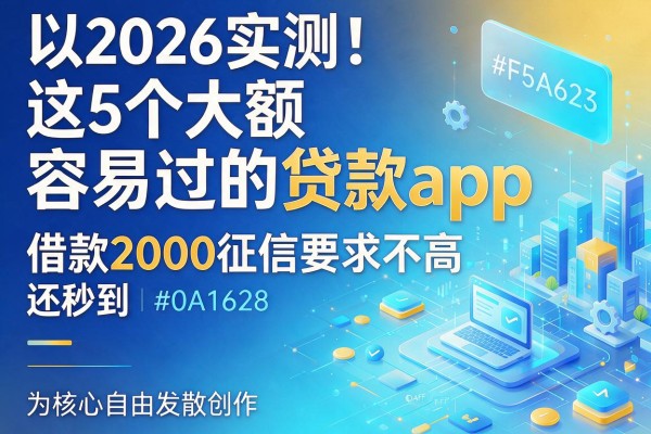 2026实测！这5个大额容易过的贷款app，借款2000征信要求不高还秒到