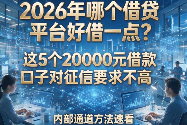 2026年哪个借贷平台好借一点？这5个20000元借款口子对征信要求不高，内部通道方法速看！