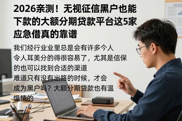 2026亲测！无视征信黑户也能下款的大额分期贷款平台，这5家应急借款真的靠谱！