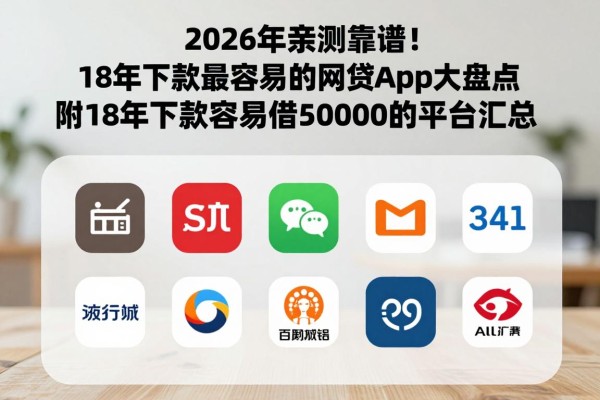 2026年亲测靠谱!18年下款最容易的网贷app大盘点,附18年下款容易借50000的平台汇总