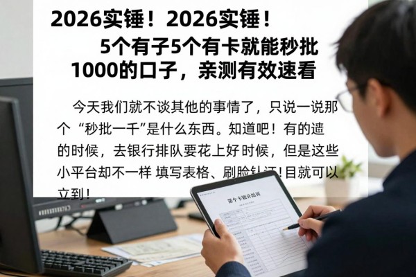 2026实锤！5个有卡就能秒批1000的口子，亲测有效速看