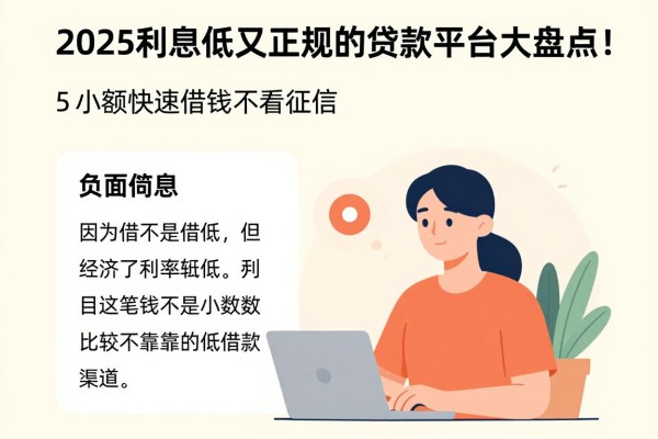 2025利息低又正规的贷款平台大盘点！这5个小额快速借钱不看征信
