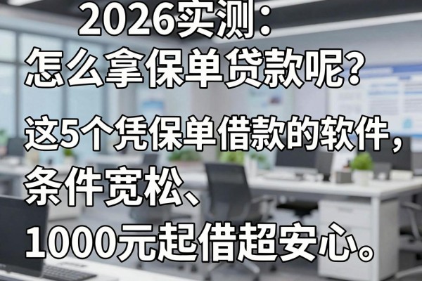 2026实测：怎么拿保单贷款呢？这5个凭保单借款的软件，条件宽松、1000元起借超安心