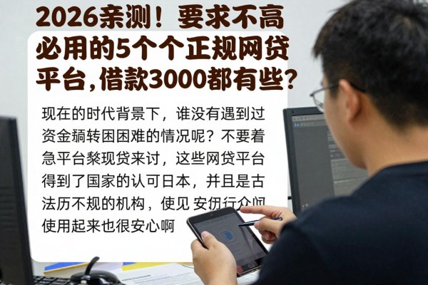 2026亲测!要求不高必用的5个正规网贷平台,借款3000都有哪些?