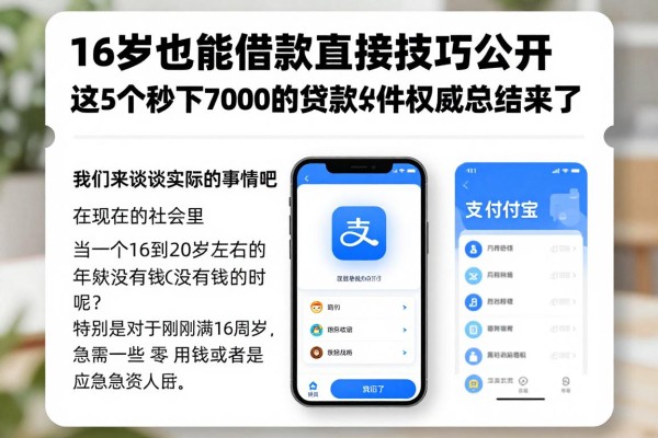 16岁也能借款直接到支付宝!2026灵活还款技巧公开,这5个秒下7000的贷款软件权威总结来了