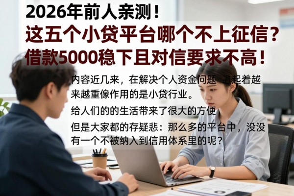 2026年前人亲测!这五个小贷平台哪个不上征信?借款5000稳下且对征信要求不高!