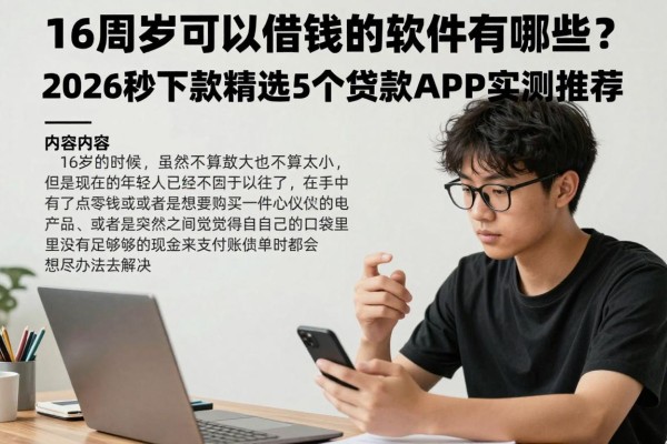 16周岁可以借钱的软件有哪些？2026秒下款精选5个贷款APP实测推荐！
