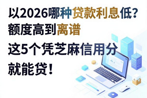 2026哪种贷款利息低？额度高到离谱，这5个凭芝麻信用分就能贷！