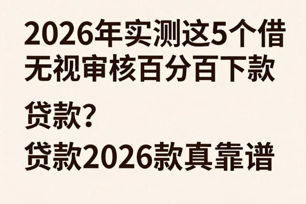 2026年实测这5个借款APP，无视审核百分百下款，无需审核百分百下款的贷款2026款真靠谱