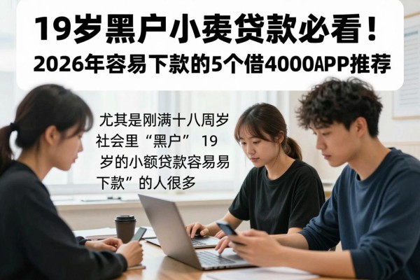 19岁黑户小额贷款必看！2026年容易下款的5个借4000APP推荐