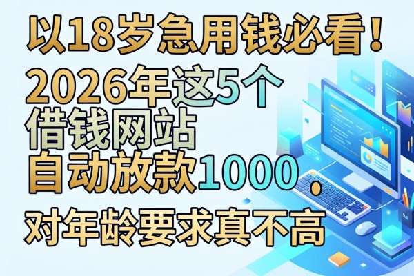 18岁急用钱必看!2026年这5个借钱网站自动放款1000,对年龄要求真不高