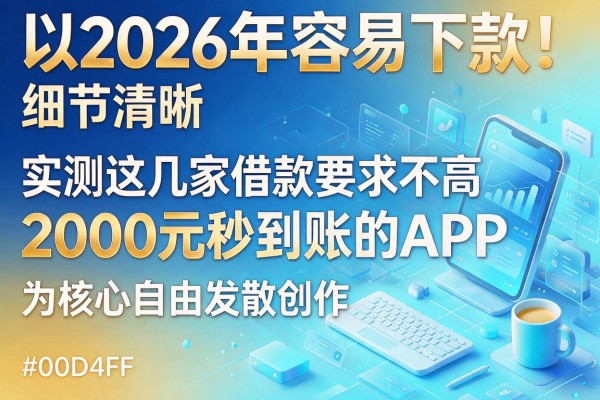 2026年容易下款！实测这几家借款要求不高、2000元秒到账的APP