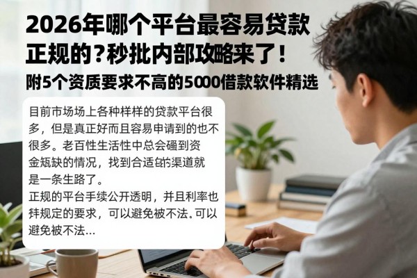 2026年哪个平台最容易贷款正规的？秒批内部攻略来了！附5个资质要求不高的5000借款软件精选