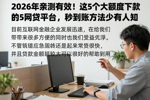 2026年亲测有效！这5个大额度下款的网贷平台，秒到账方法少有人知