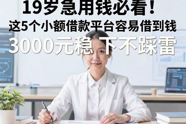 19岁急用钱必看！这5个小额借款平台容易借到钱，3000元稳下不踩雷