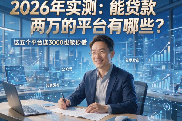 2026年实测：能贷款两万的平台有哪些？这五个平台连3000也能秒借！