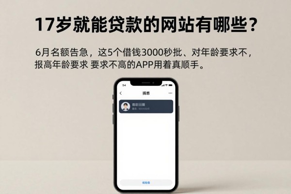 17岁就能贷款的网站有哪些?6月名额告急,这5个借钱3000秒批、对年龄要求不高的APP用着真顺手