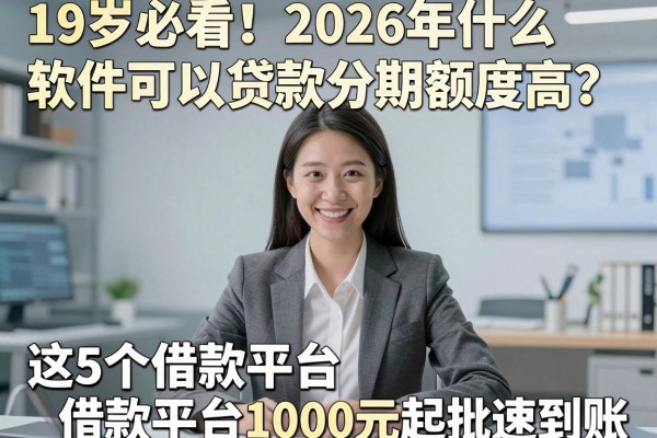 19岁必看!2026年什么软件可以贷款分期额度高?这5个借款平台1000元起批速到账