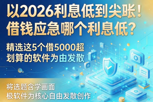 2026利息低到尖叫！借钱应急哪个利息低？精选这5个借5000超划算的软件