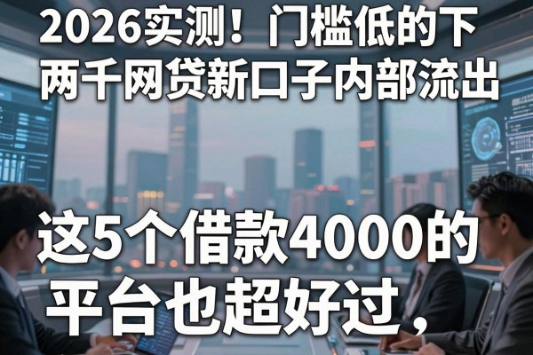 2026实测!门槛低的下两千网贷新口子内部流出,这5个借款4000的平台也超好过