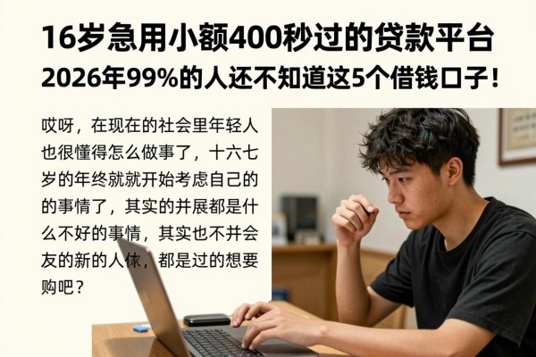 16岁急用小额400秒过的贷款平台,2026年99%的人还不知道这5个借钱口子!