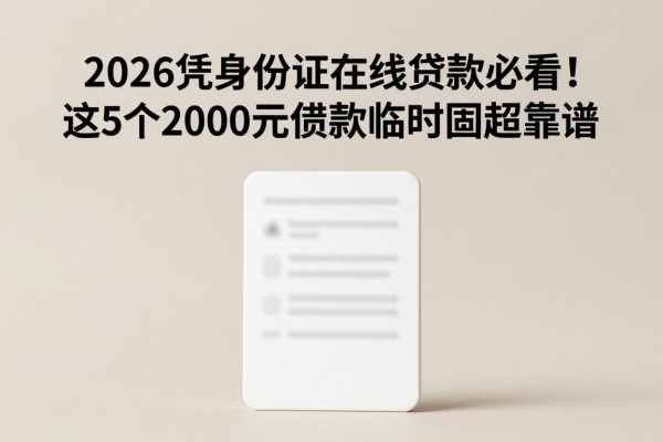 2026凭身份证在线贷款必看！这5个2000元借款APP临时周转超靠谱