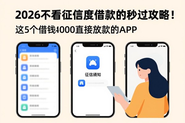 2026不看征信度借款的秒过攻略！这5个借钱4000直接放款的APP，征信要求不高速来集合