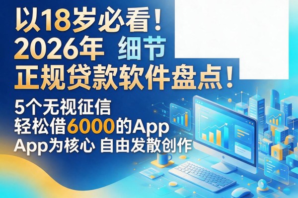 18岁必看！2026年正规贷款软件盘点：5个无视征信轻松借6000的App